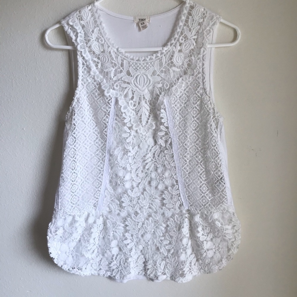 Anthropologie - Tiny - White Lace Tank - X Small